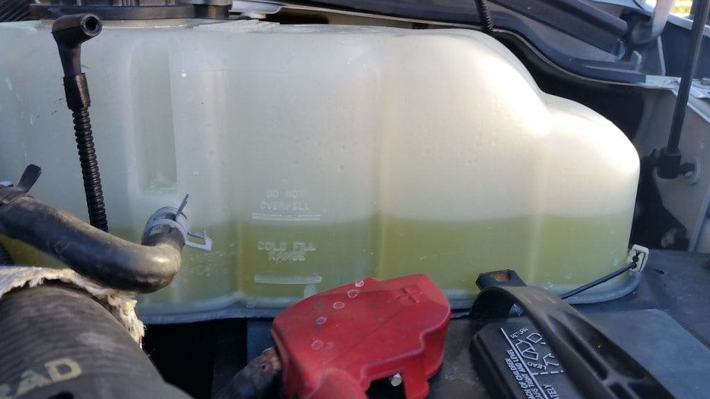 mixing pink and green coolant