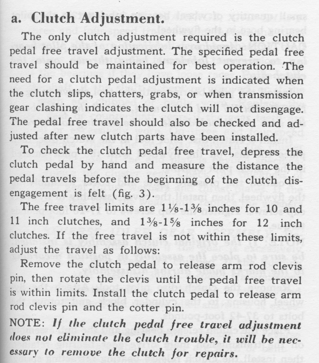 F1 truck clutch pedal travel adjustment 101 Ford Truck Enthusiasts Forums