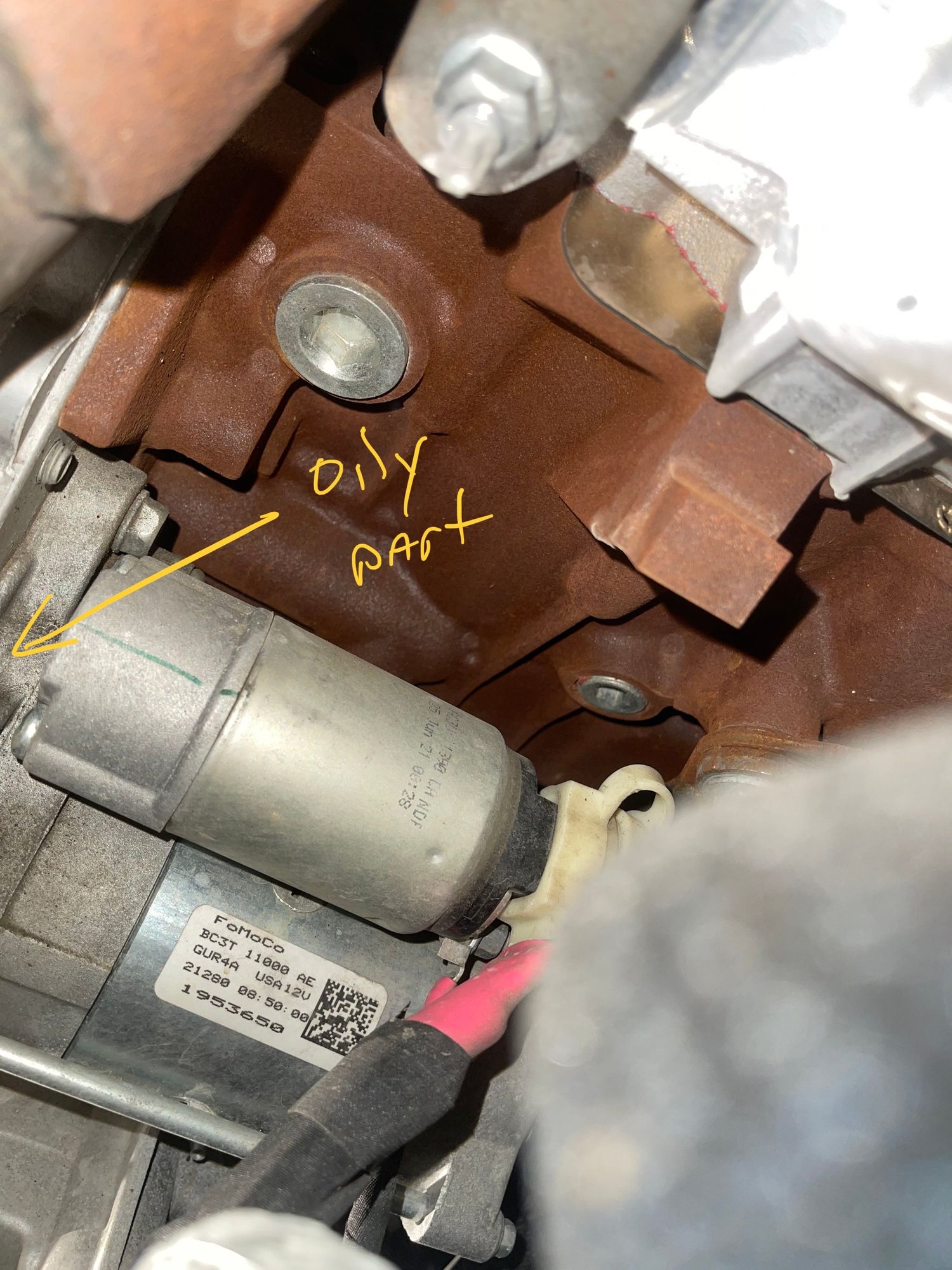 2022 6.7 oil leak…probably upper oil pan leak at t joint. Ford Truck