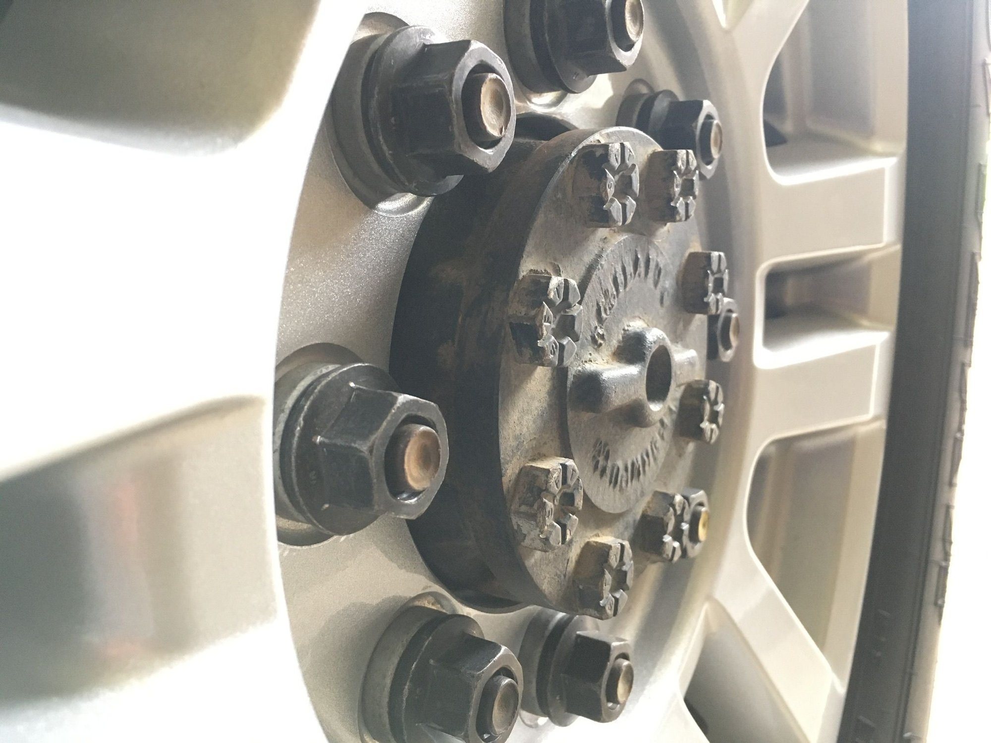 2006 F250 4x4; Rear wheel studs too short for alloy wheels? Ford