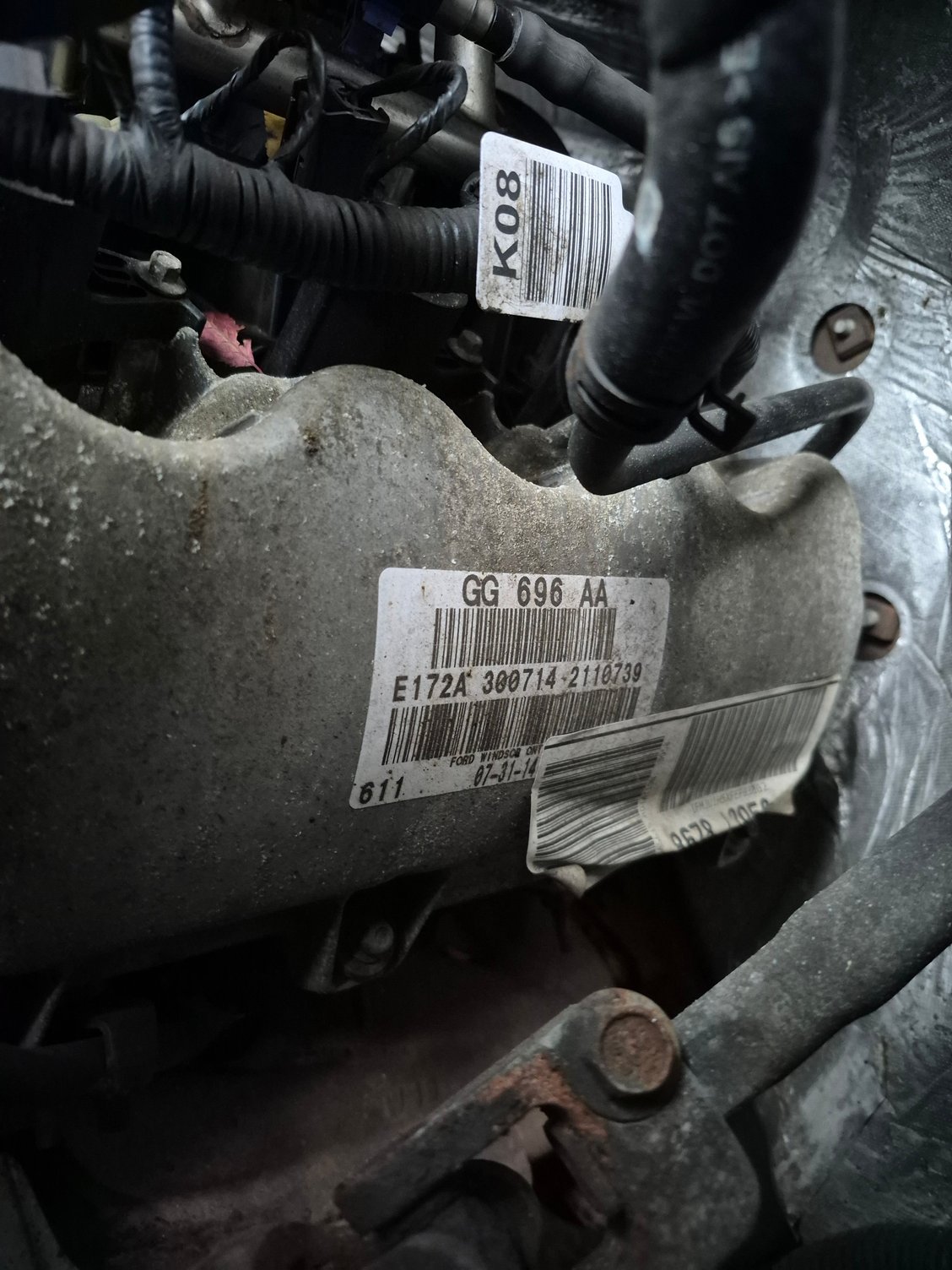 THis is the best I could get - the lower sticker was flaking off as we moved it so we can't see the lowest numbers properly