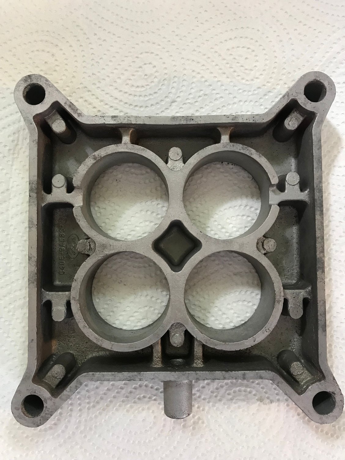 Ford OEM 4 Bbl Carb Spacer and Edelbrock intake manifold Ford Truck