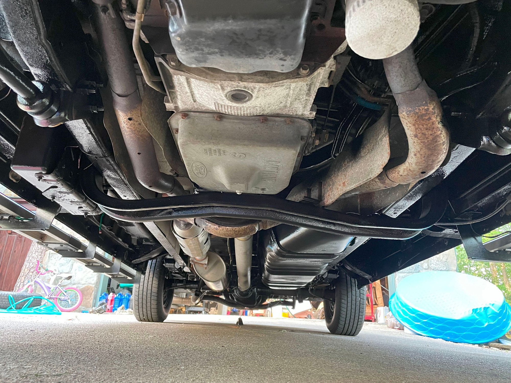 I didn't spray exhaust or transmission