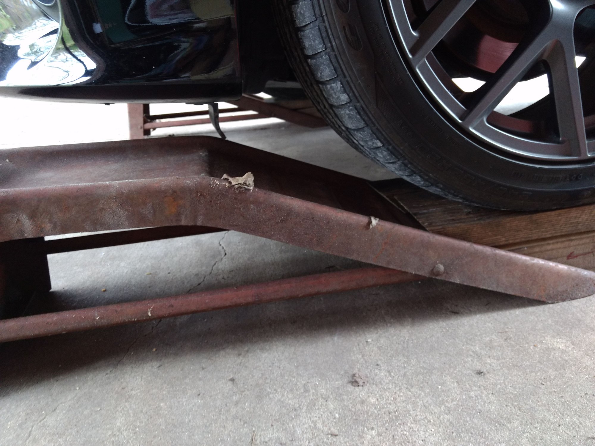 made some ramp adapters for LOW to the ground car oil changes Ford