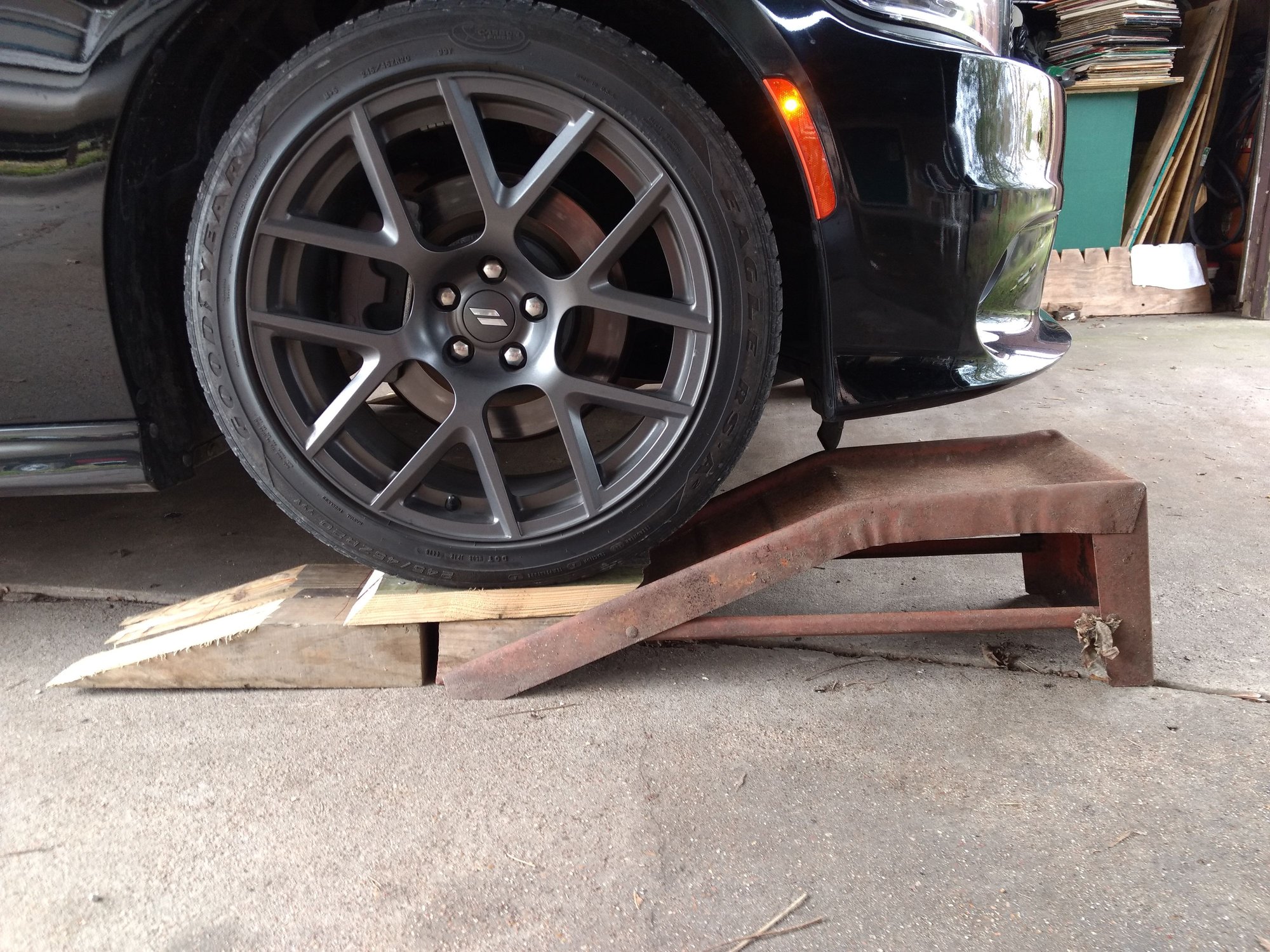 made some ramp adapters for LOW to the ground car oil changes Ford