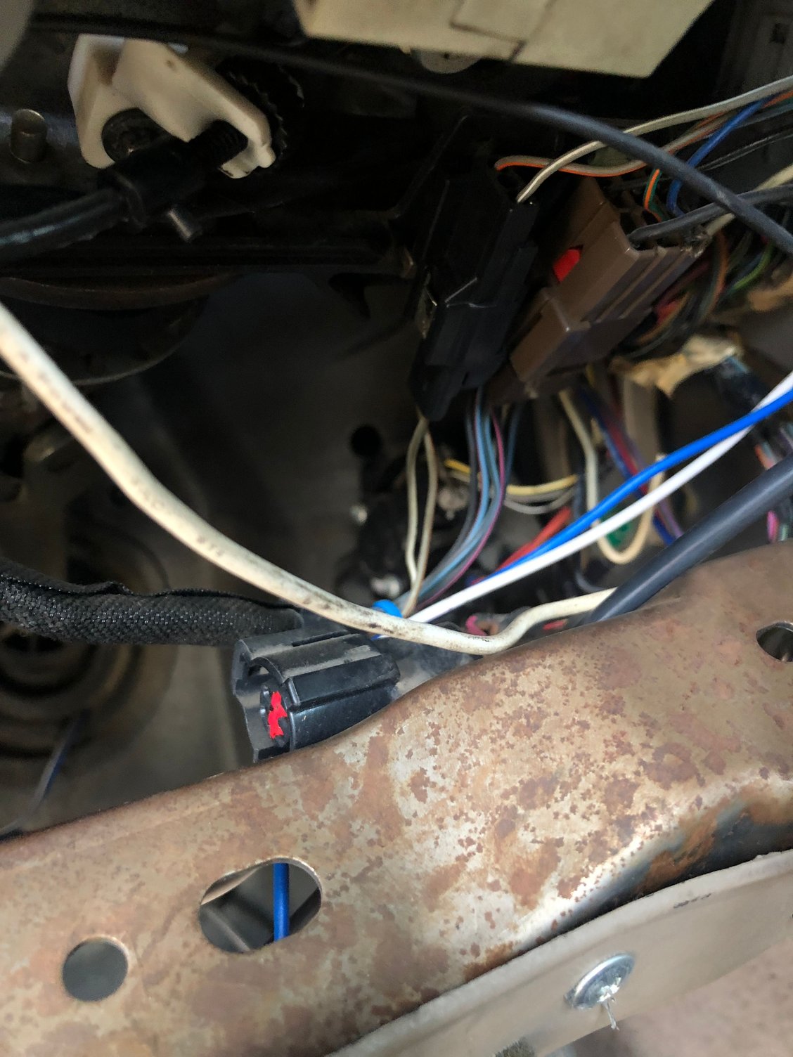 Under Dash Wiring - This SD has seen better days - Ford Truck