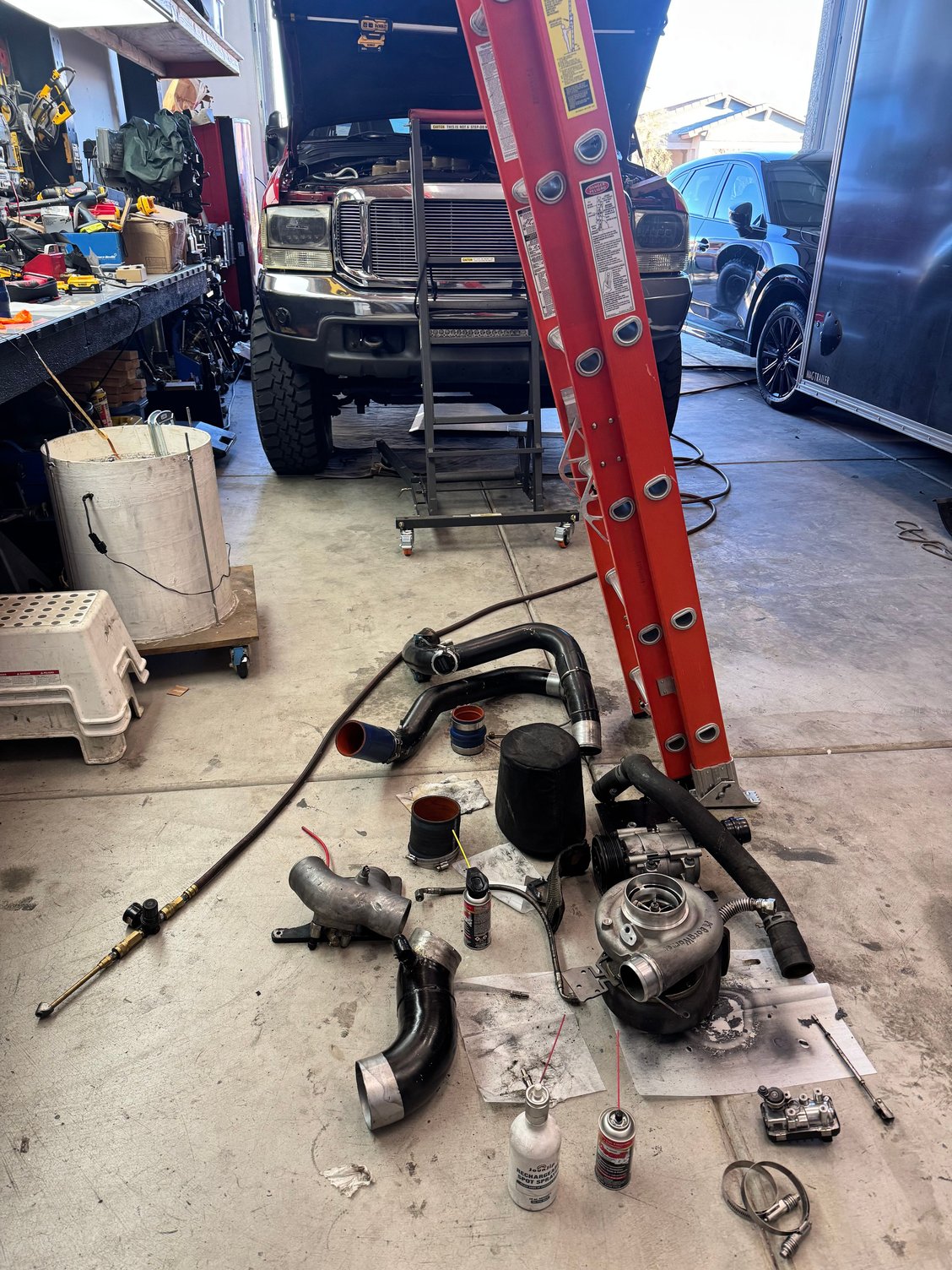 All the bits and pieces cleaned up and ready to go back in at the start of Saturday morning.