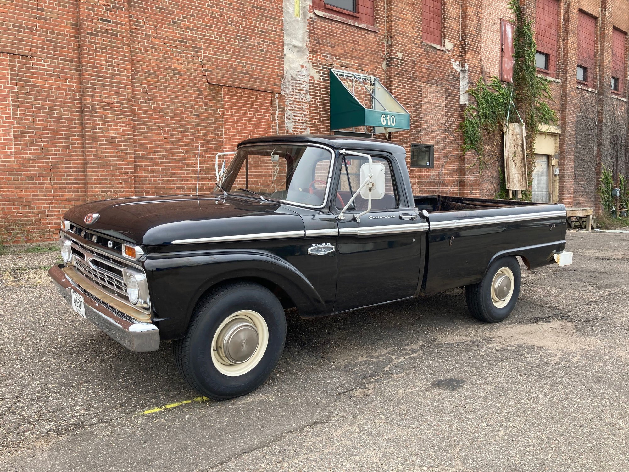 1966 Ford F-250 - Online Auction: Single-family-owned 1966 Ford F-250 Camper Special - Used - VIN F25YL824997 - 95,000 Miles - 8 cyl - 2WD - Automatic - Truck - Black - Minneapolis, MN 55406, United States