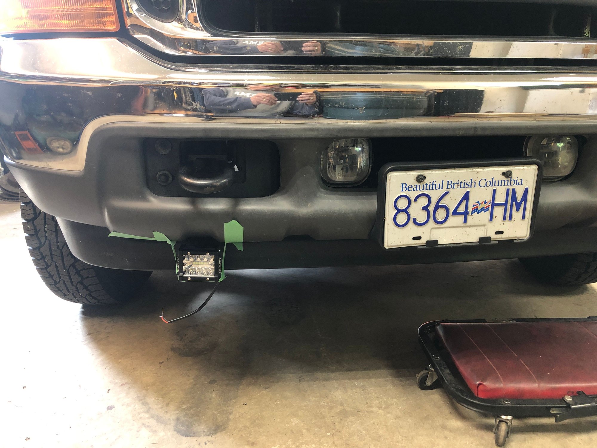 Mock-up fitted in place. Moves them down 10inches and out by 12inches. Still trying to figure out the mounting method. 