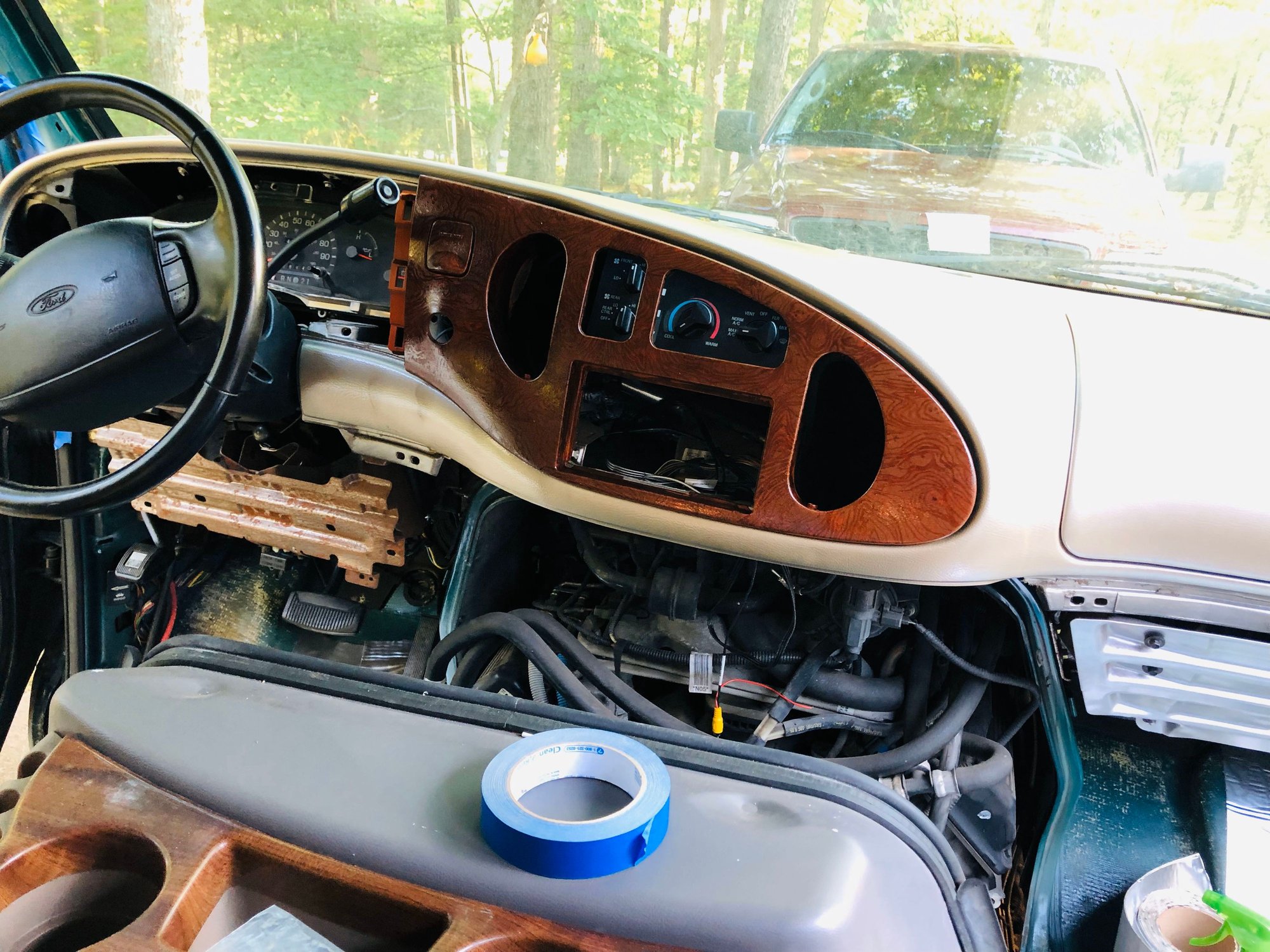 The dashboard partially reinstalled