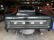 lime green trim on tail gate