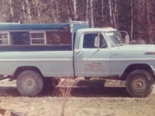 This is the truck on a hunting trip in 1974 Canada
