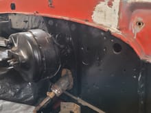 Brake booster installed
