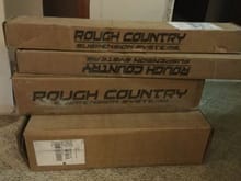 Rough Country 4 in suspension lift kit. Awaiting install. . .
