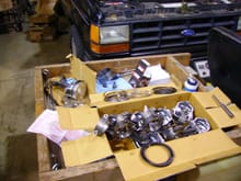 Flat top pistons ready to install