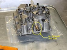 Oil cooler cover- pressure test port