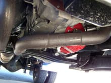 Re-routed Head Pipe to fit around PTO Using Only Orignal Pipe