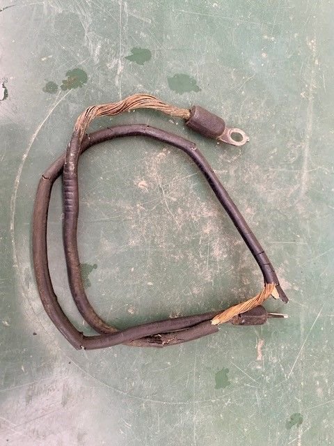 Starter cable: 45 years old and too close to headers. Bad combo!