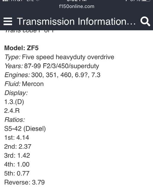Front and Rear Differential, and ZF5 Transmission Fluid Type/ID? Ford Truck Enthusiasts Forums