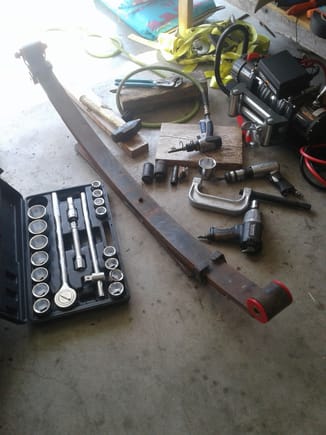 Some the tools I used to get the old bushings out.