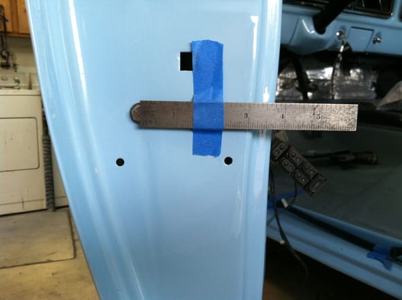 front door lock actuator 1 1/16 from edge of factory sq hole