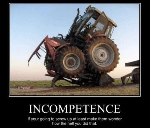 incompetence loader tractor