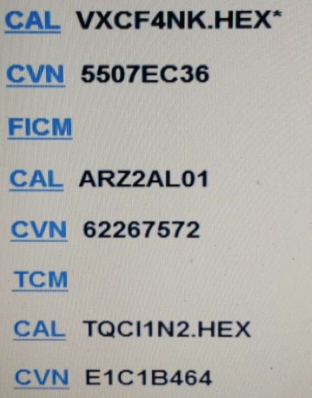 Calibration ID in Torque Pro FICM version maybe? Ford Truck