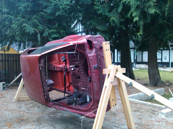 Escort abandoned by our son in 2003. Now totally dismantled and stored on a 1967 ford RV turned flatbed awaiting building of garage. All underside parts purchased and stored, Engine and gearbox almost complete.