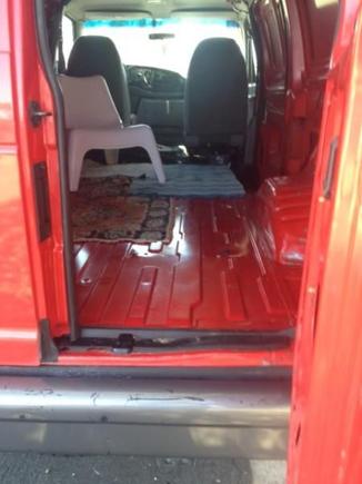 clean floor ready to patch holes in the frame