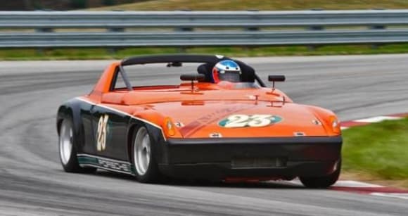 This is my current race car. It is a Porsche 914 and has a 2.5 liter motor. I use this car mostly in HSR(Historic Sportscar Racing) as well as SVRA and PBOC