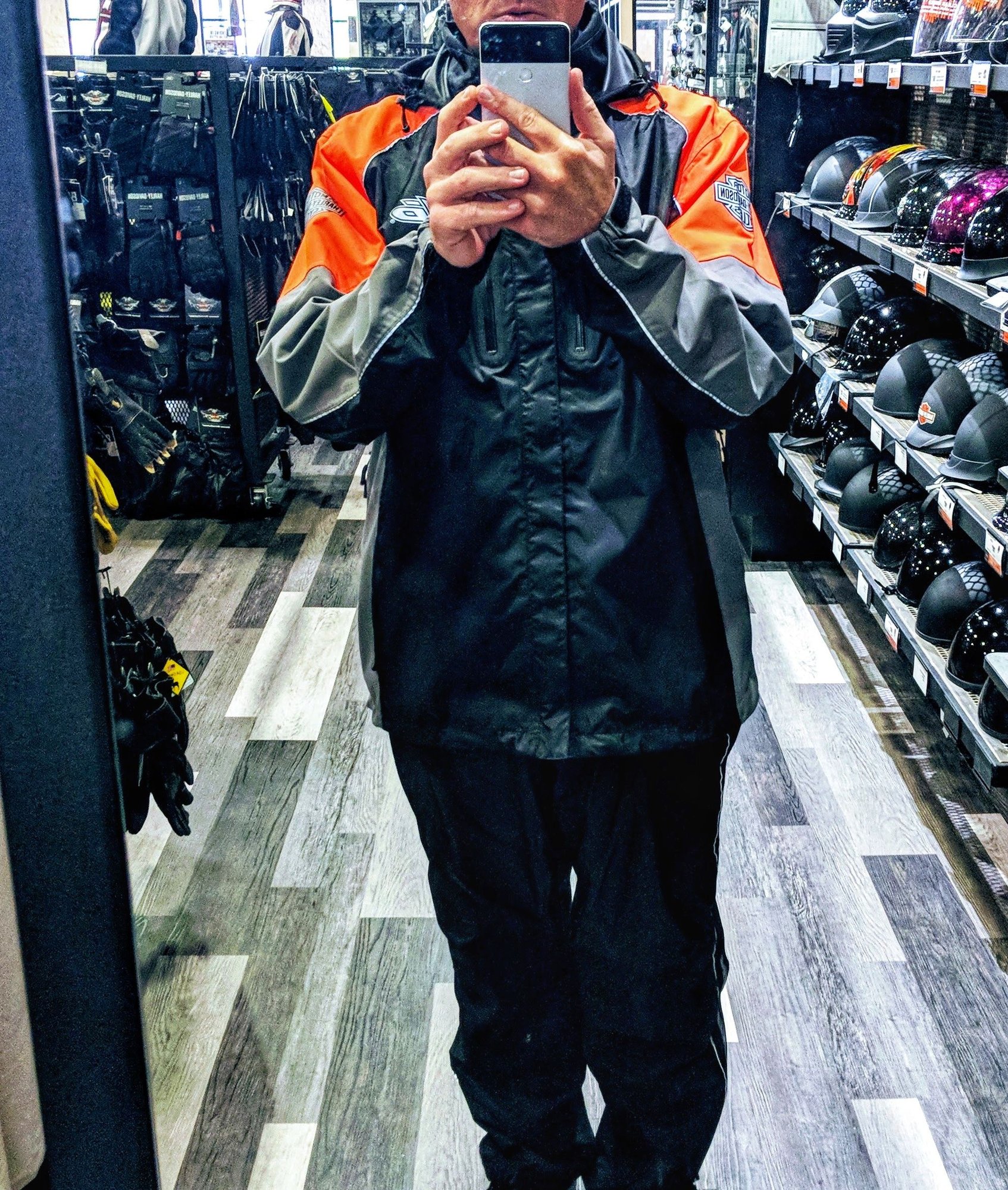 LARGE Harley-DavidsonÂ® Men's Rain Suit, Rutledge Hi-Vis Suit, Black 98372-15VM - Harley Davidson 