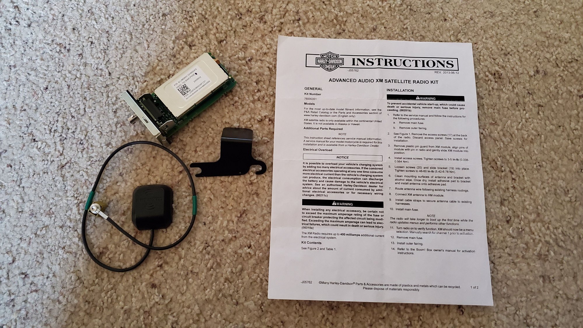 XM Satellite Radio Kit Harley Davidson Forums
