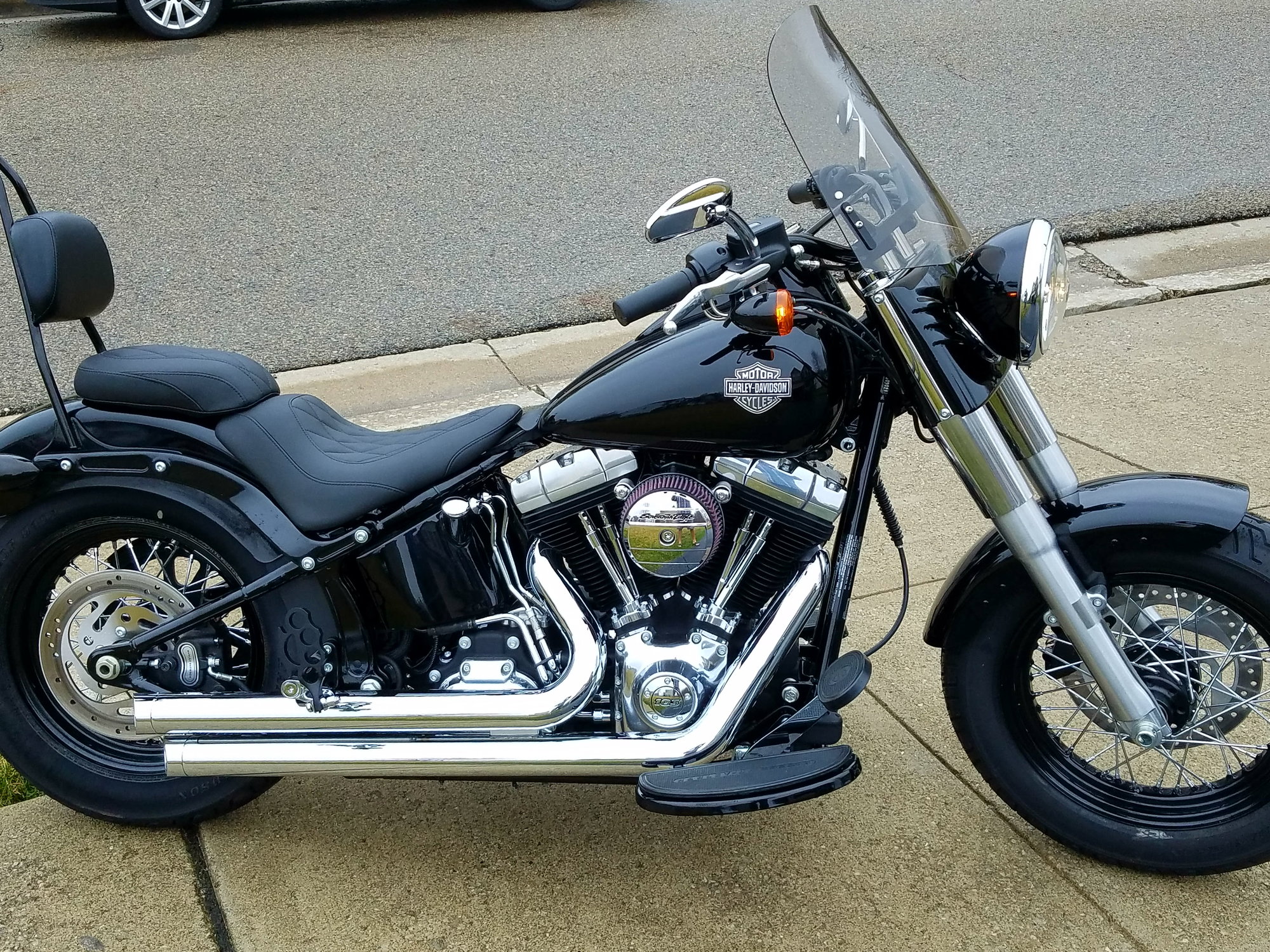 Softail Slim sissy bar w pad Harley Davidson Forums