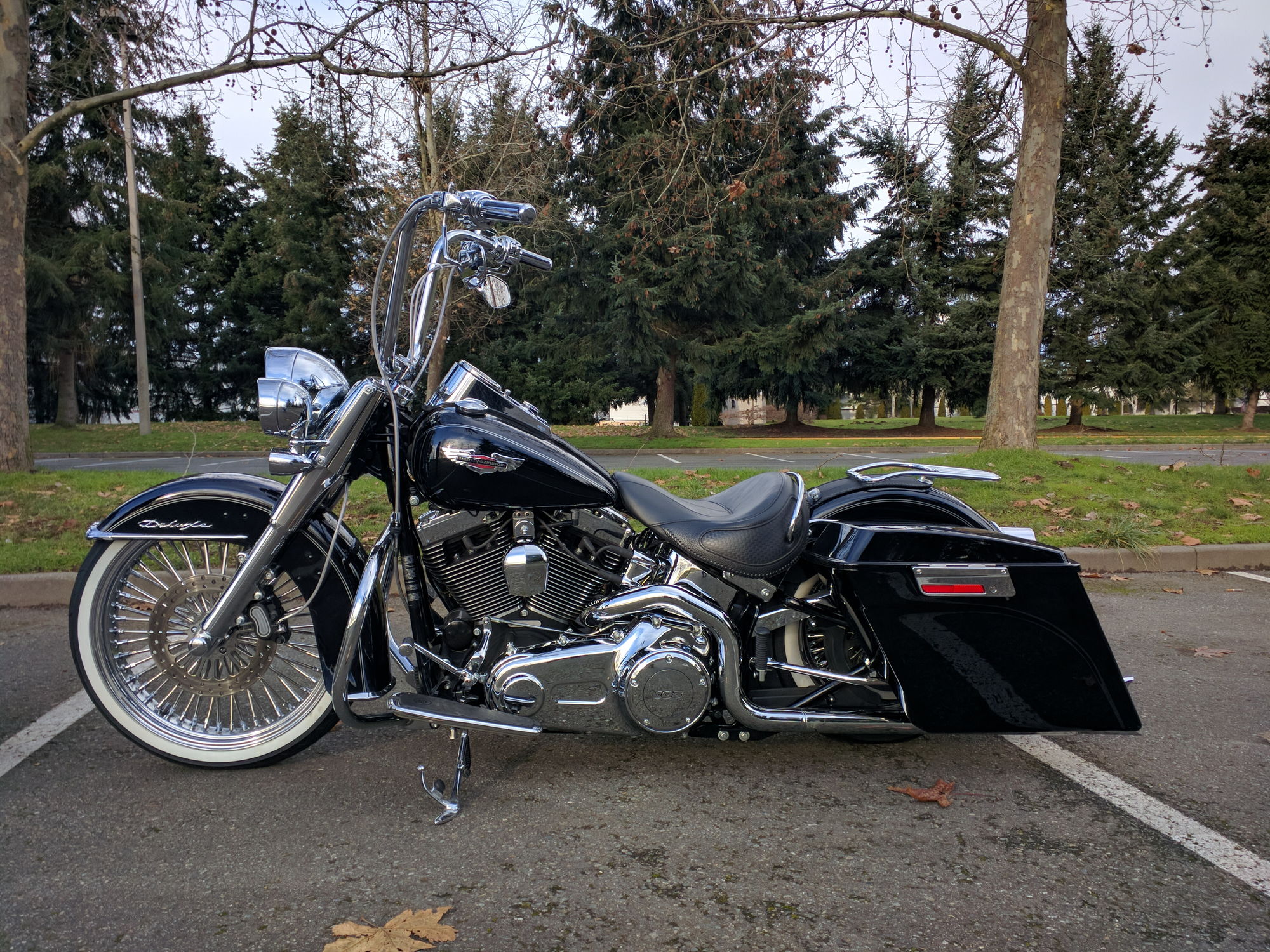 softail stretched bags