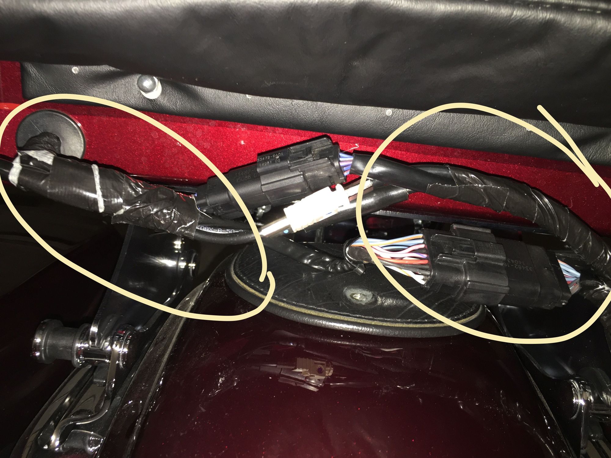 Wiring Locations for Detachable Tour Pack with pics - Harley Davidson