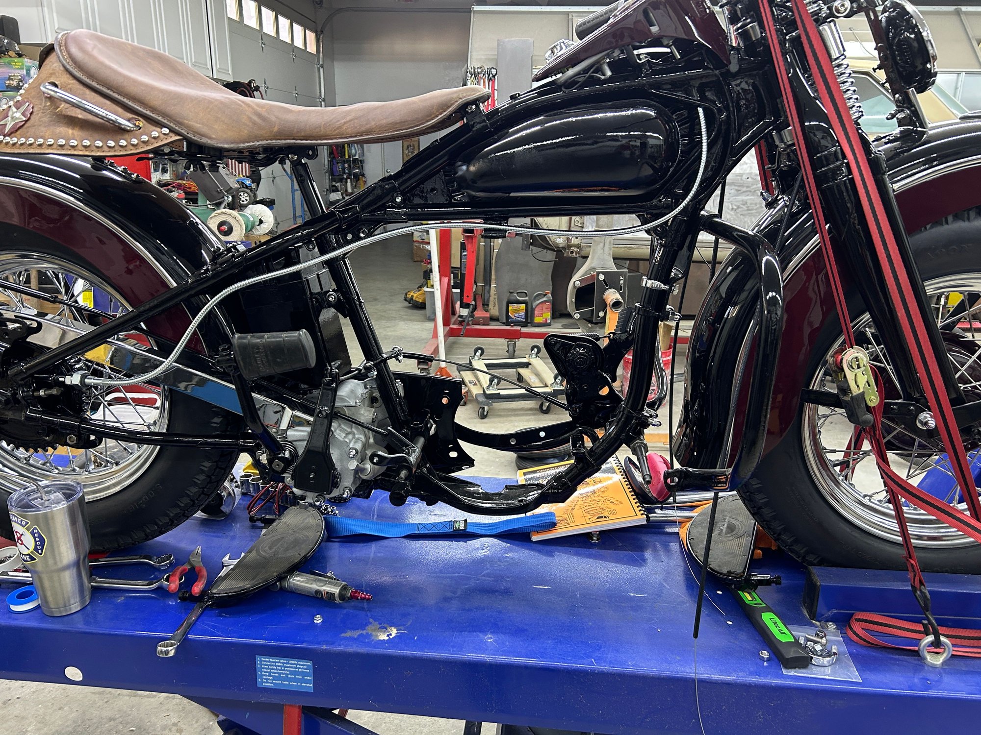 trying to fit speedo cable around the tank as don't know where stuff goes as the bike was in boxes and trying to google and look at stuff to find where and how stuff is mounted !