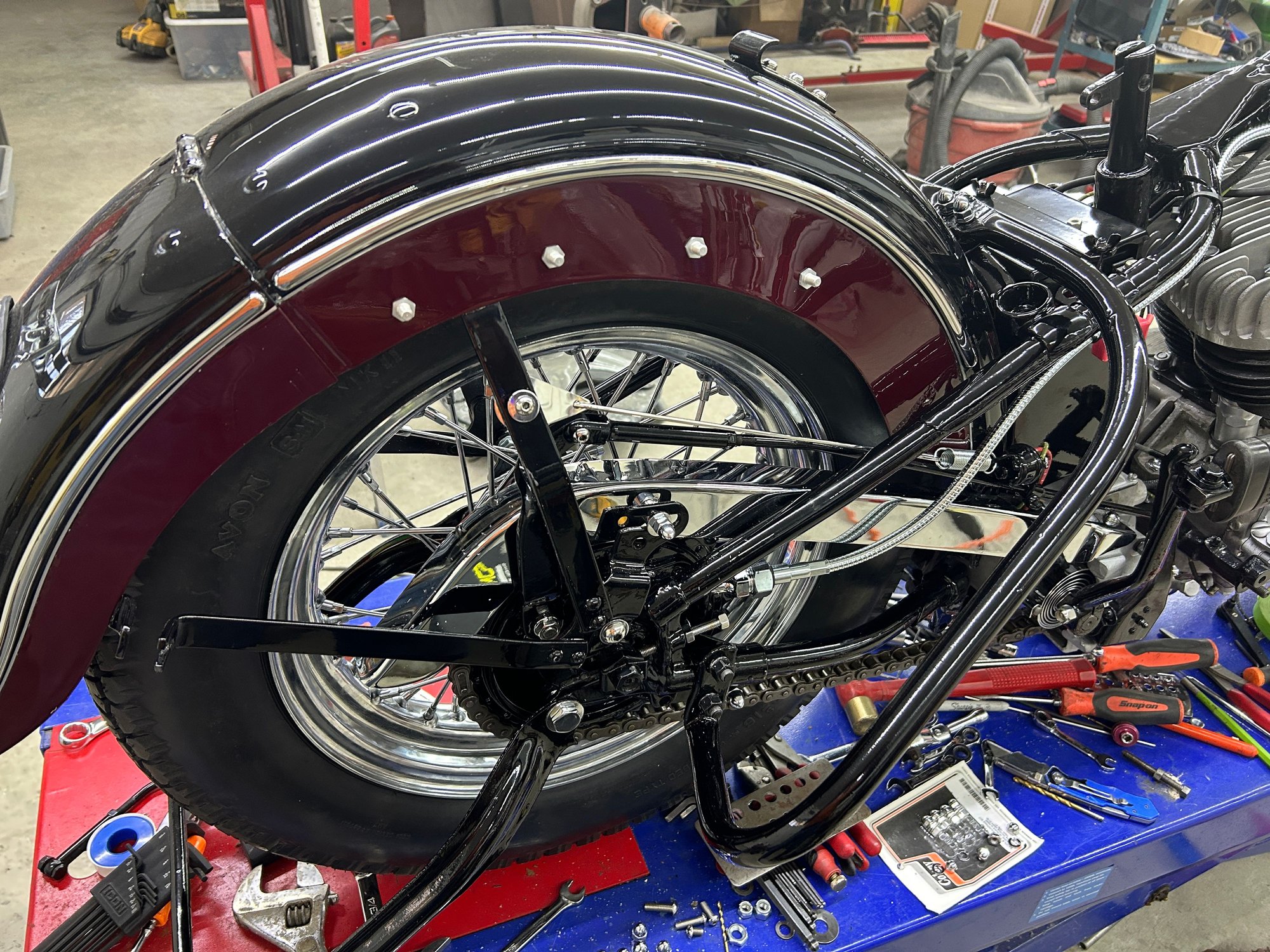 Well had to drill holes in the fender for the bags 