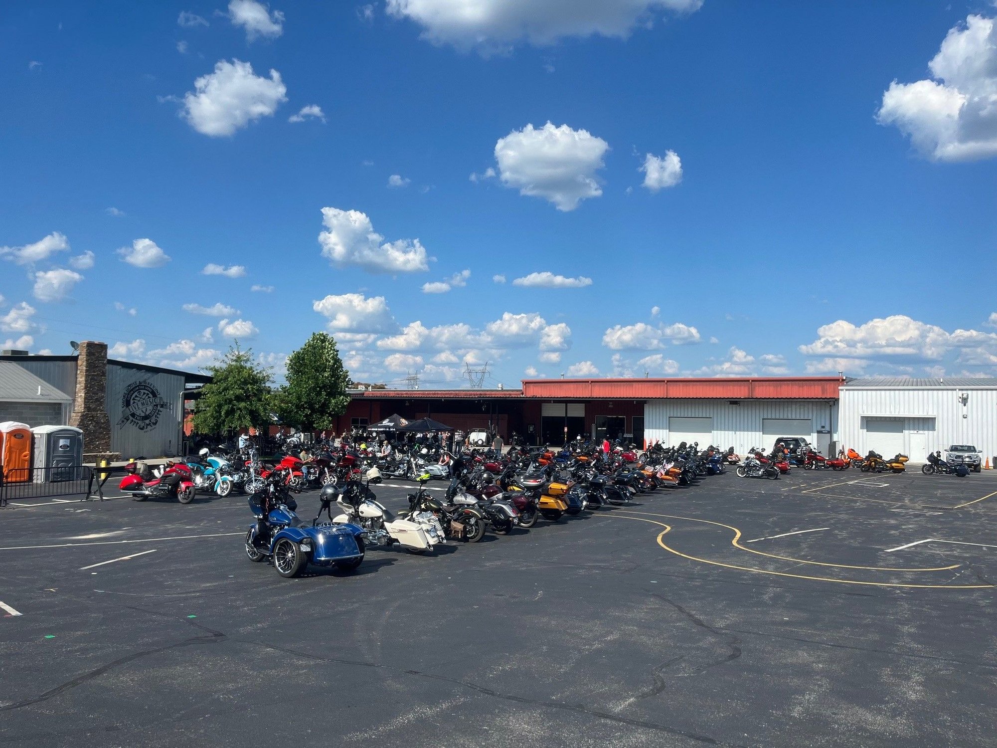A few bikes in the parking lot