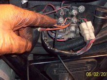 Directions with the new voltage regulator indicates that no matter how the old regulator was connected (to the copper stud) this new regulator must be connected to the silver stud. My old regultor was connected to the silver stud.