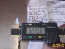 New inner stator washer at .095" inches. Thank you Homer's Cycle Shop! Found him on eBay.