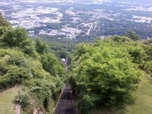 Looking down the incline....