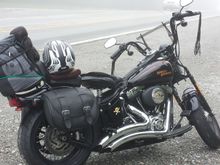 Loaded up for our 1800 mile trip.  Shipped two boxes of clothes ahead of us.