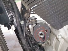 mounted and adjusted.  that bolt is a 1".