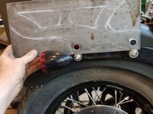 My dad had an old trunk from his CB750 still laying around so I thought I'd make some brackets and see how it looked
