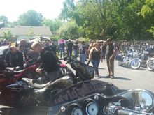Bikes outside the bar and grill. 750 bikes and approx 1200 people. Was totally amazing and well organized.