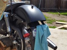 As u can see the sissy bar in the back. Its the reason i did the relocation. Whew almost there!  Thank u for the help! I see the light at the end of the tunnel.