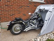 FINALLY, snow has melted and the bike is out of the shed and in the Bike Barn. Checkover tomorrow and then this years first ride.