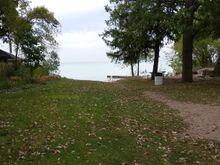 
Over a small knoll and down to the water.