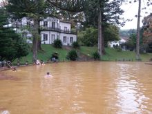 This volcanic lake pool is in the middle of the village of Furnas. You can actually swim in this pool and believe it or not we did. Supper warm water.