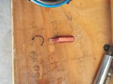 burr found in pump, just next to torx bit..